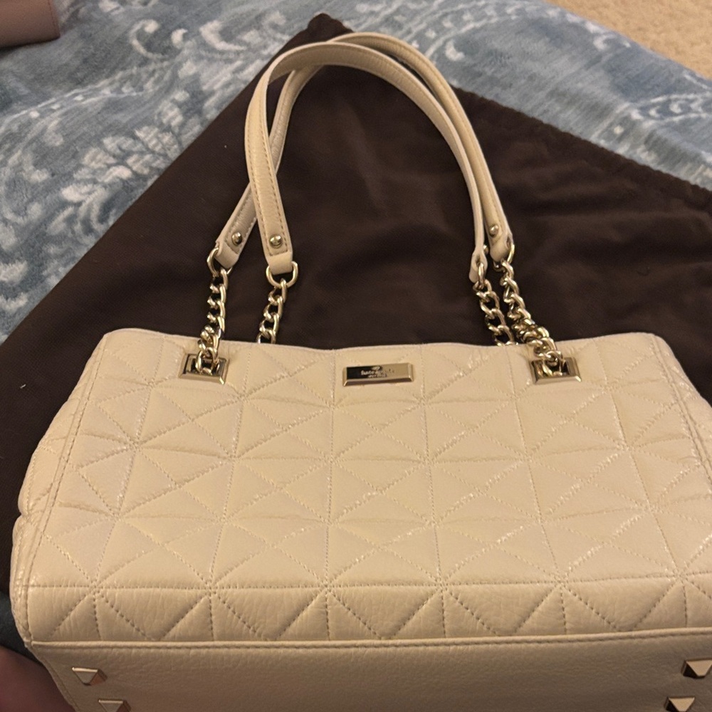 Kate Spade Taupe Quilted Shoulder Bag
